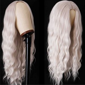 White Wig Loose Wave Curly Platinum Blonde 24inch